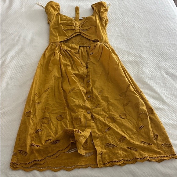 Zara Dresses & Skirts - Zara Mustard Smocked Dress